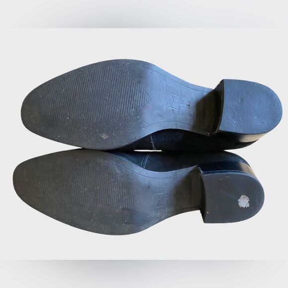 Marc Fisher Razzle Suede Ankle Boots Women's Size 6.5 Black Leather Buckle - Picture 13 of 16